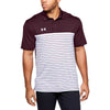 Under Armour Men's Maroon Stripe Mix-Up Polo