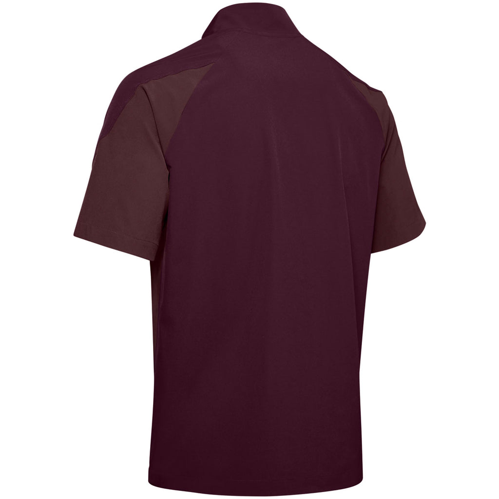 Under Armour Men's Maroon Motivate Short Sleeve Quarter Zip