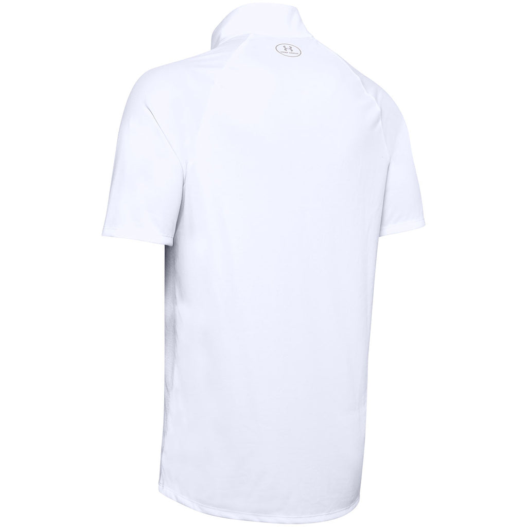 Under Armour Men's White Locker Short Sleeve 1/4 Zip