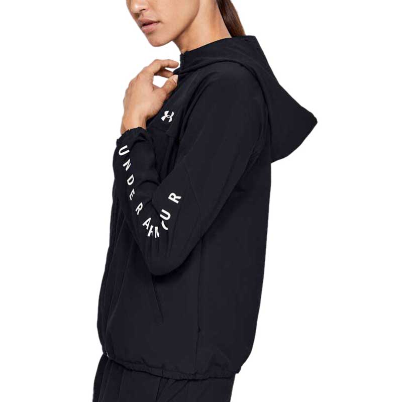 Under Armour Women's Black Woven Hooded Jacket