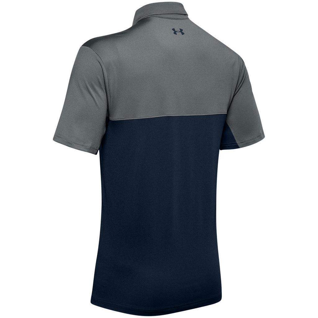 Under Armour Men's Pitch Grey Performance 2.0 Colorblock Polo