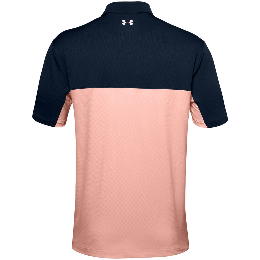 Under Armour Men's Academy/Peach Frost Performance 2.0 Colorblock Polo