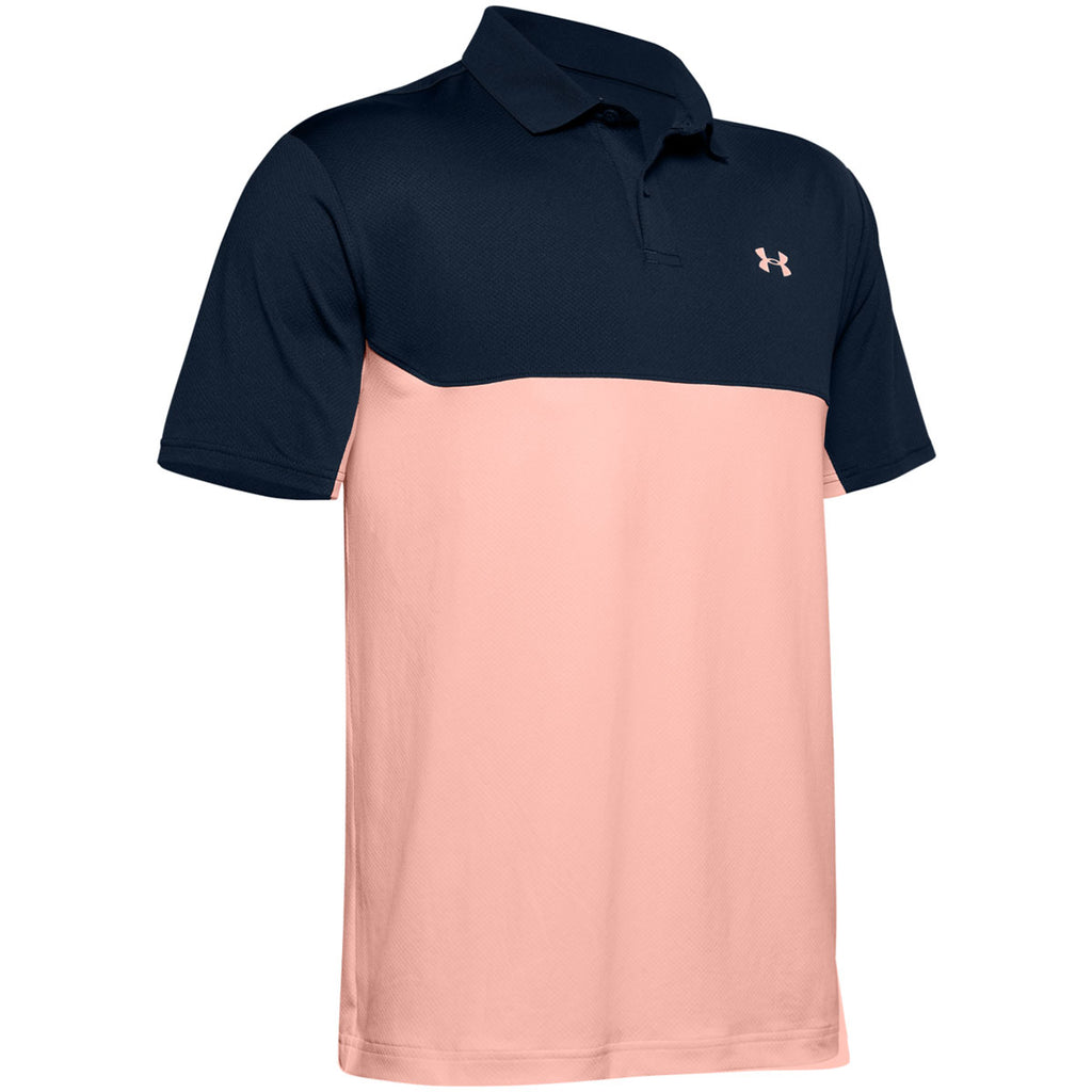 Under Armour Men's Academy/Peach Frost Performance 2.0 Colorblock Polo