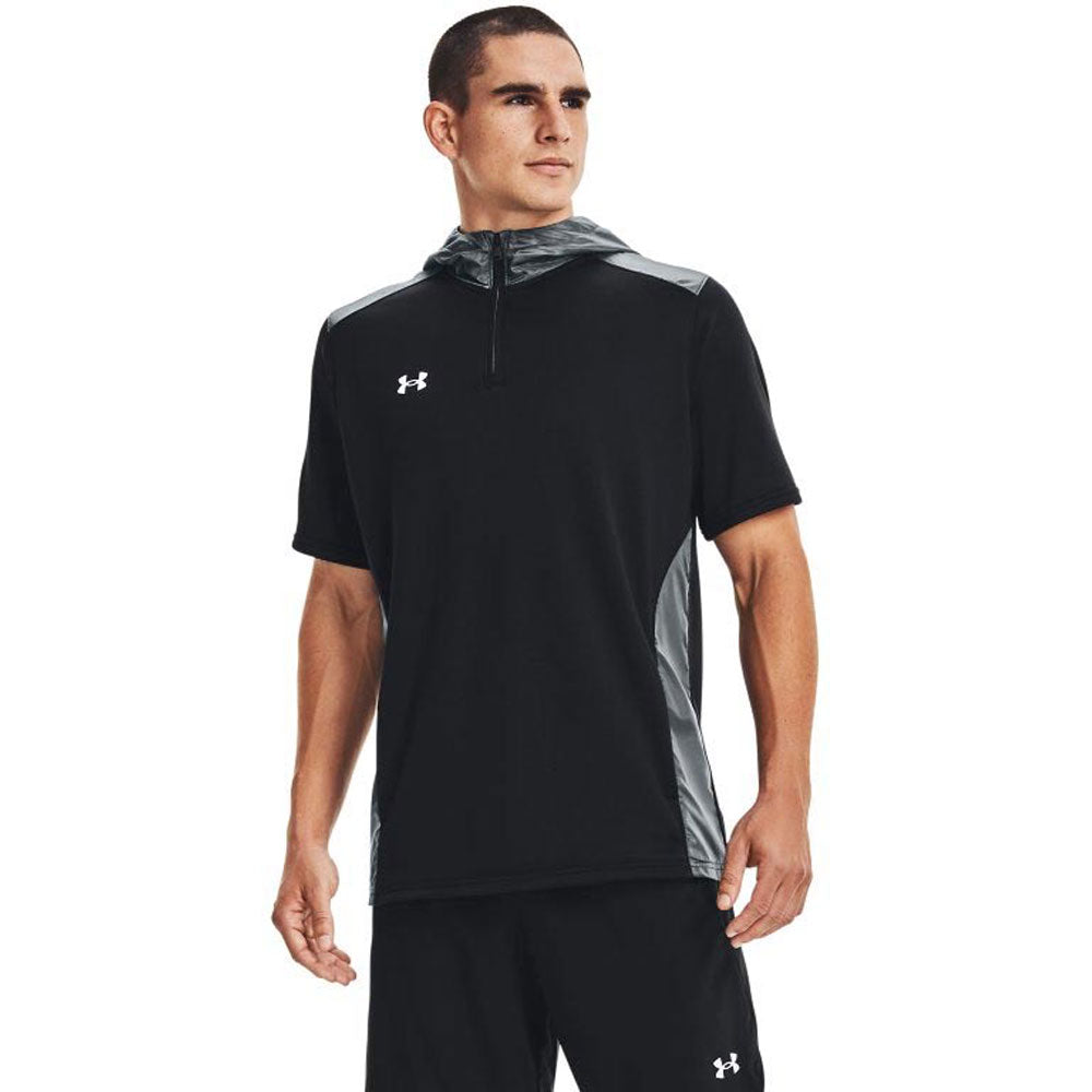 Under Armour Men's Black/White Command Short Sleeve Hoodie