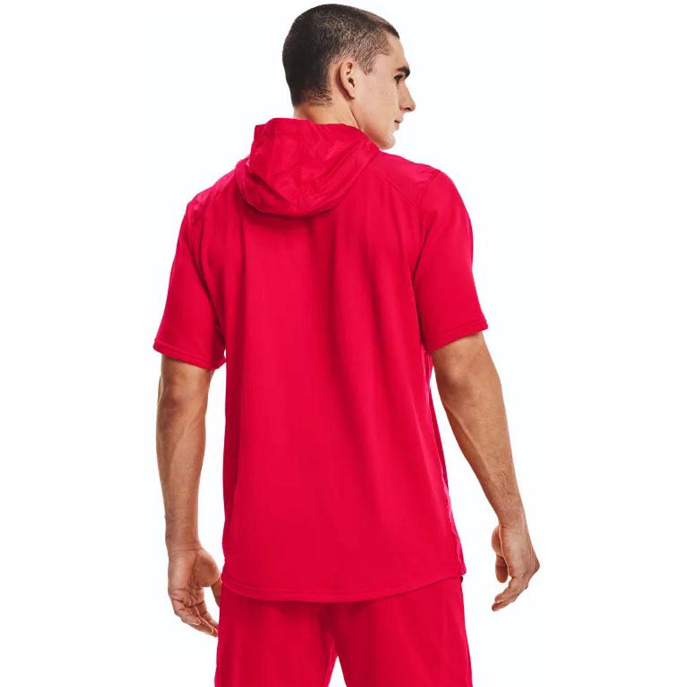 Under Armour Men's Red/White Command Short Sleeve Hoodie