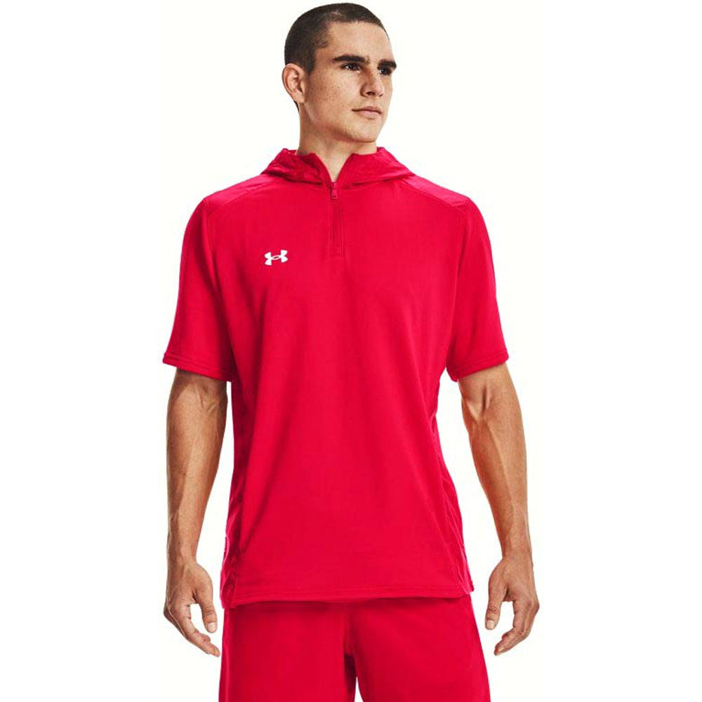 Under Armour Men's Red/White Command Short Sleeve Hoodie