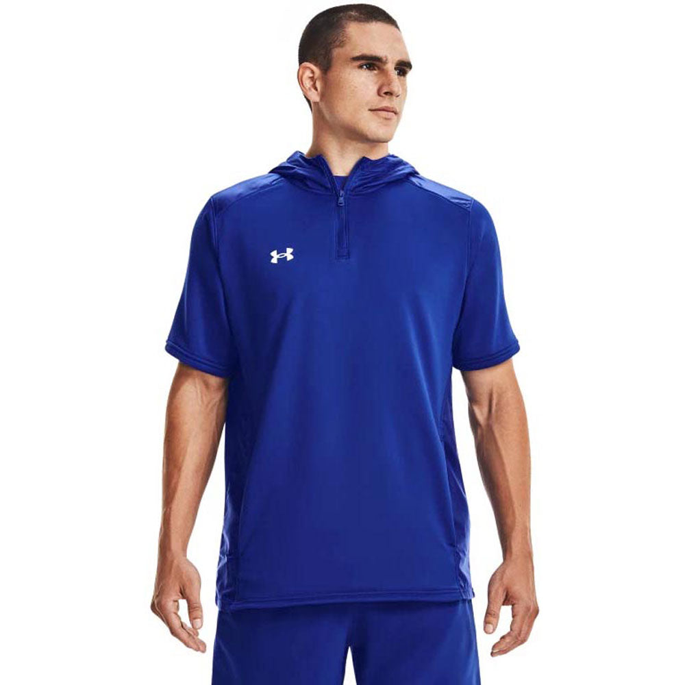 Under Armour Men's Royal/White Command Short Sleeve Hoodie