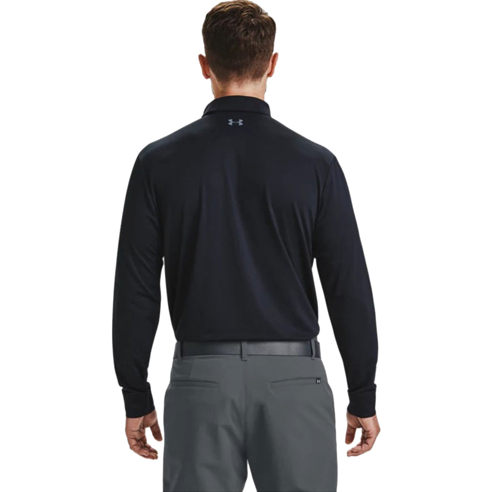 Under Armour Men's Black UA Performance Textured Long Sleeve Polo