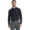 Under Armour Men's Black UA Performance Textured Long Sleeve Polo