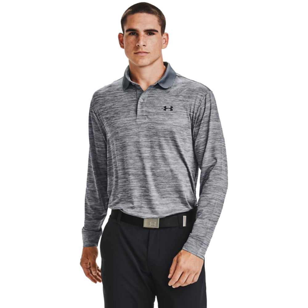 Under Armour Men's Steel UA Performance Textured Long Sleeve Polo