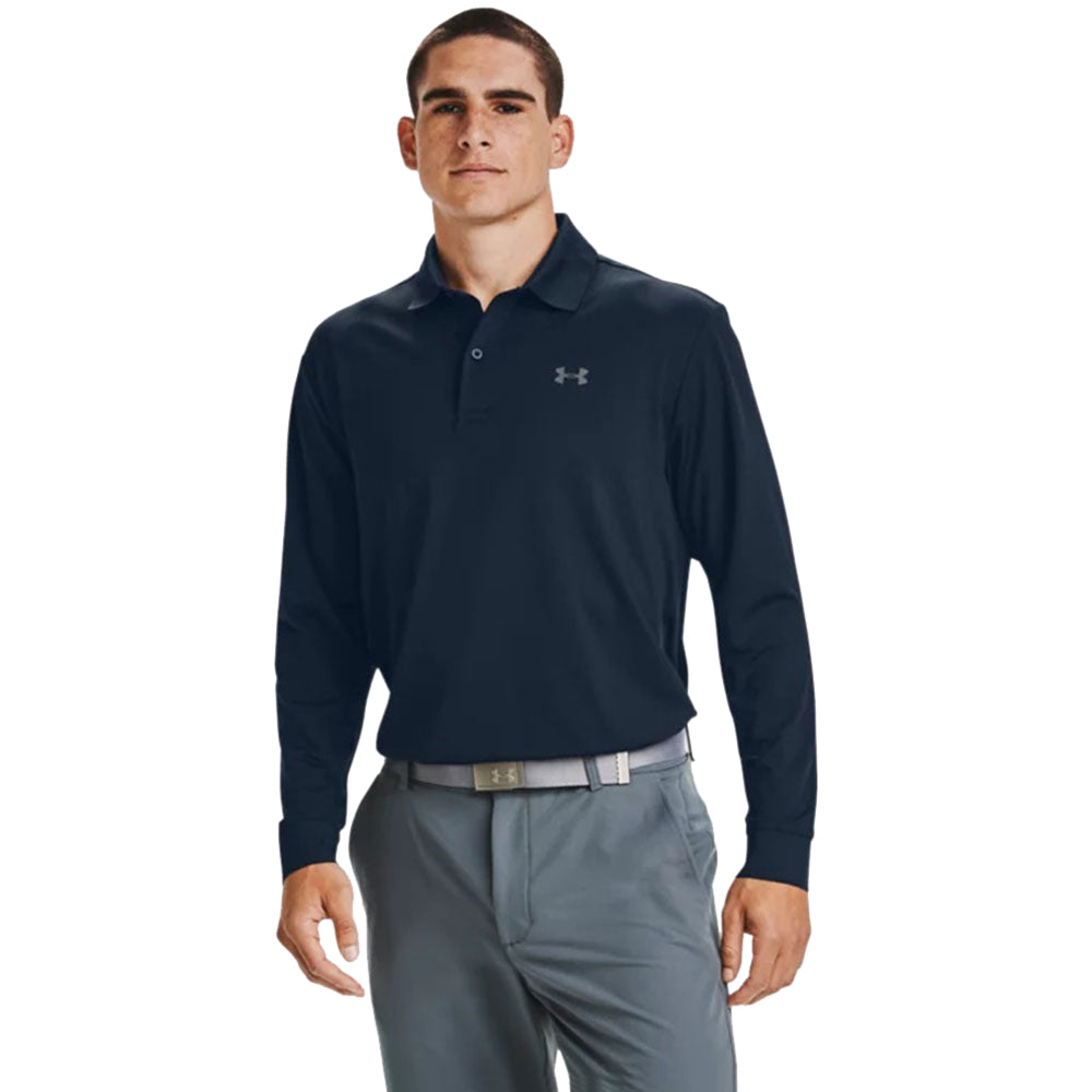 Under Armour Men's Academy UA Performance Textured Long Sleeve Polo