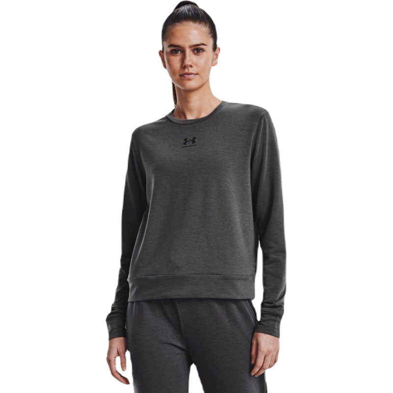 Under Armour Women's Jet Grey/Mod Grey/Black Rival Terry Crew