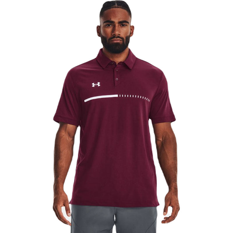 Under Armour Men's Maroon/White Title Polo