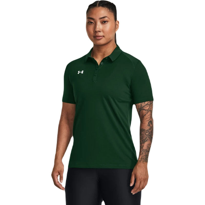 Under Armour Women's Forest Green/White Tech Team Polo