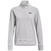 Under Armour Women's Halo Grey Light Heather/Black Fleece Quarter Zip