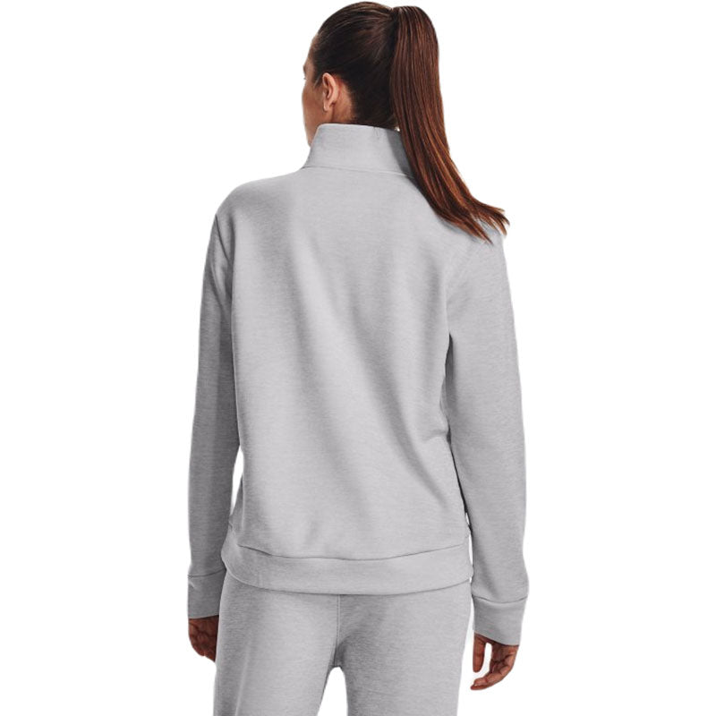 Under Armour Women's Halo Grey Light Heather/Black Fleece Quarter Zip