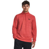 Under Armour Men's Venom Red/Black Armour Fleece Twist Quarter Zip