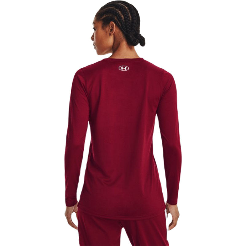 Under Armour Women's Cardinal/White Team Tech Long Sleeve