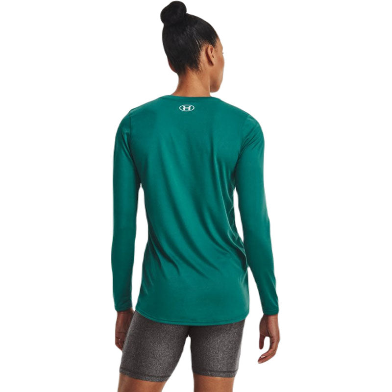 Under Armour Women's Coastal Teal/White Team Tech Long Sleeve