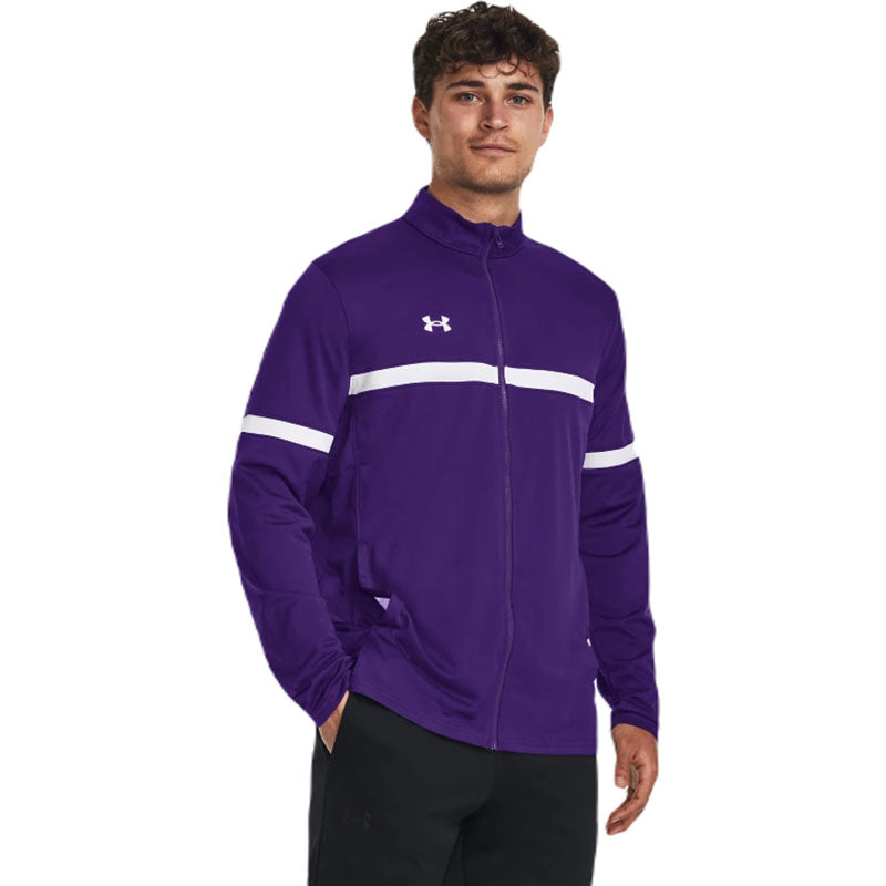 Under Armour Men's Purple/White Team Knit Warm-Up Full Zip