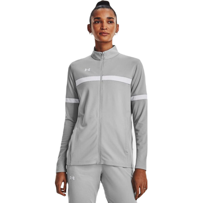 Under Armour Women's Mod Grey/White Team Knit Warm Up Full-Zip