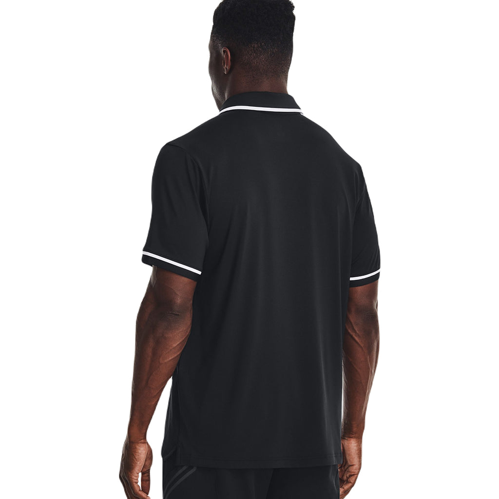 Under Armour Men's Black/White Team Tipped Polo