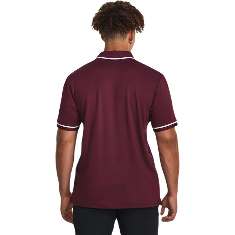 Under Armour Men's Maroon/White Team Tipped Polo