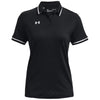 Under Armour Women's Black/White Team Tipped Polo