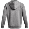 Under Armour Men's Castlerock Light Heather/White Rival Fleece Full Zip Hoodie