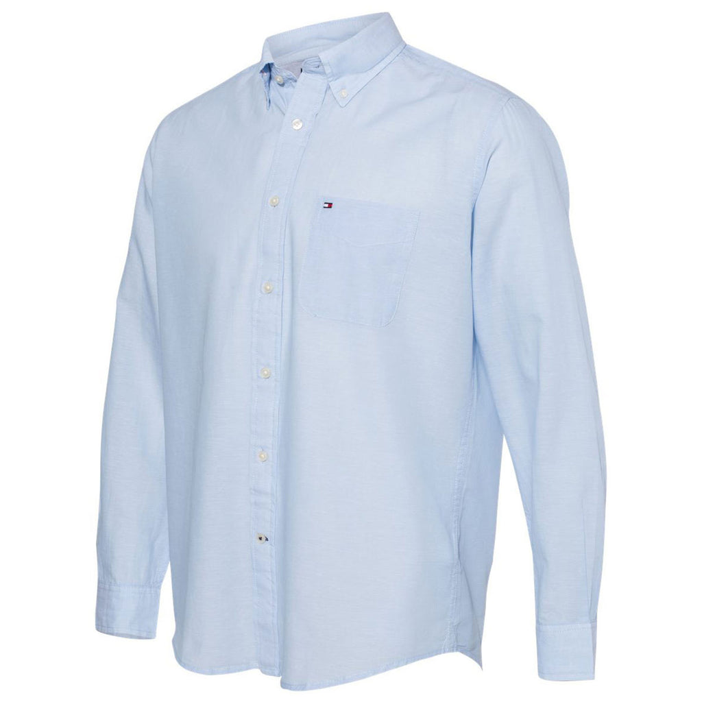 Tommy Hilfiger Men's Placid Blue Cotton/Linen Long Sleeve Shirt