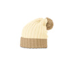 Richardson Cream/Mocha Chunk Pom Beanie with Cuff