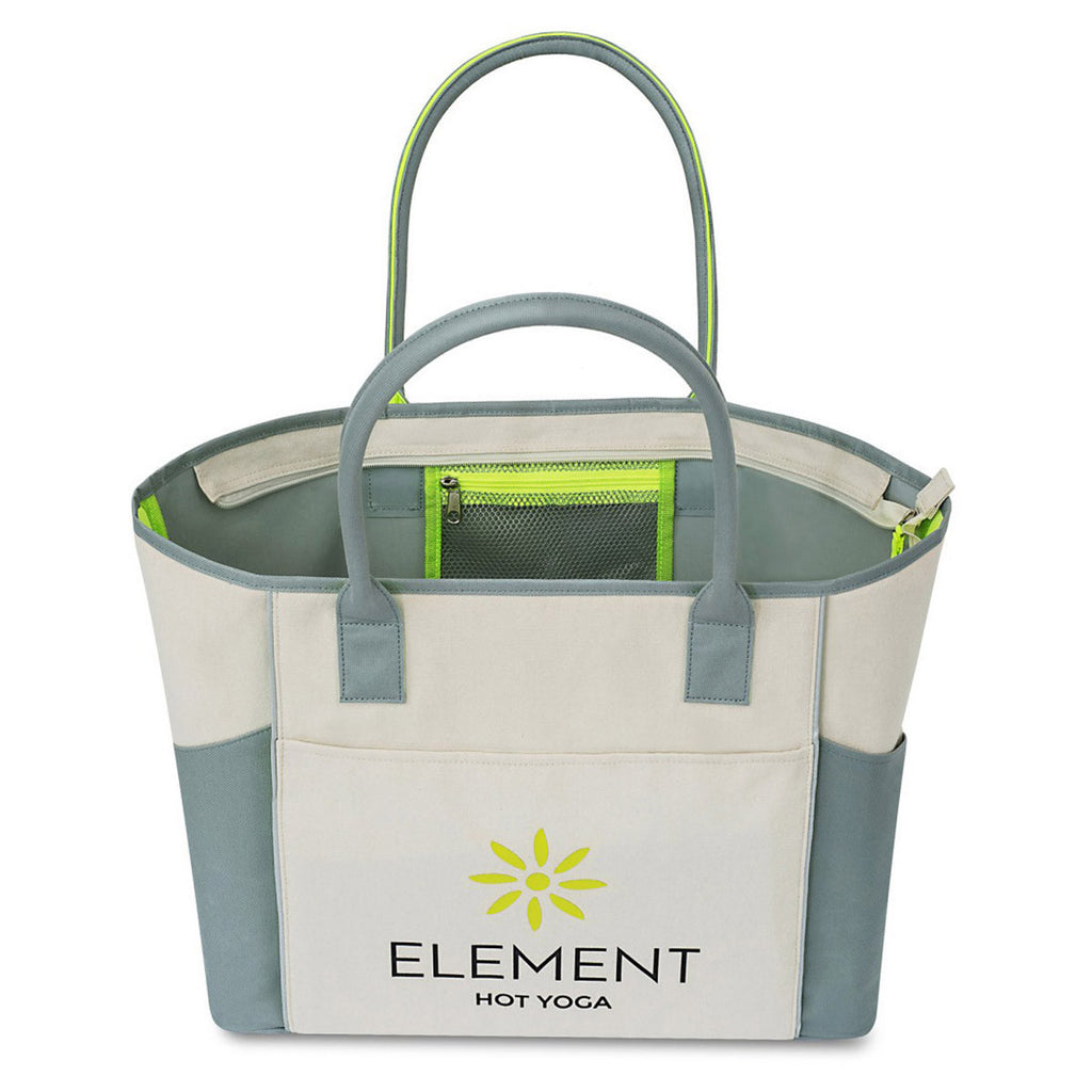 Gemline Natural/Glacial Grey Balance Active Cotton Tote