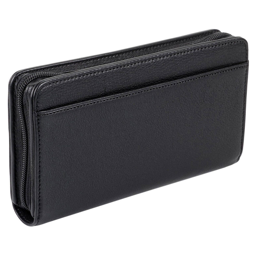 TUMI Black Nassau ID Lock Zip-Around Travel Wallet