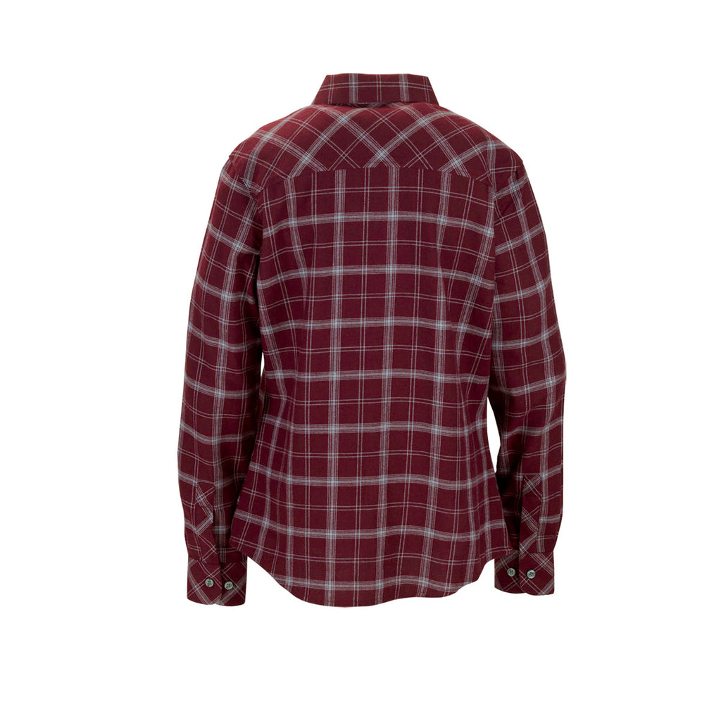 Vantage Women's Deep Maroon/Light Grey Check Brewer Flannel