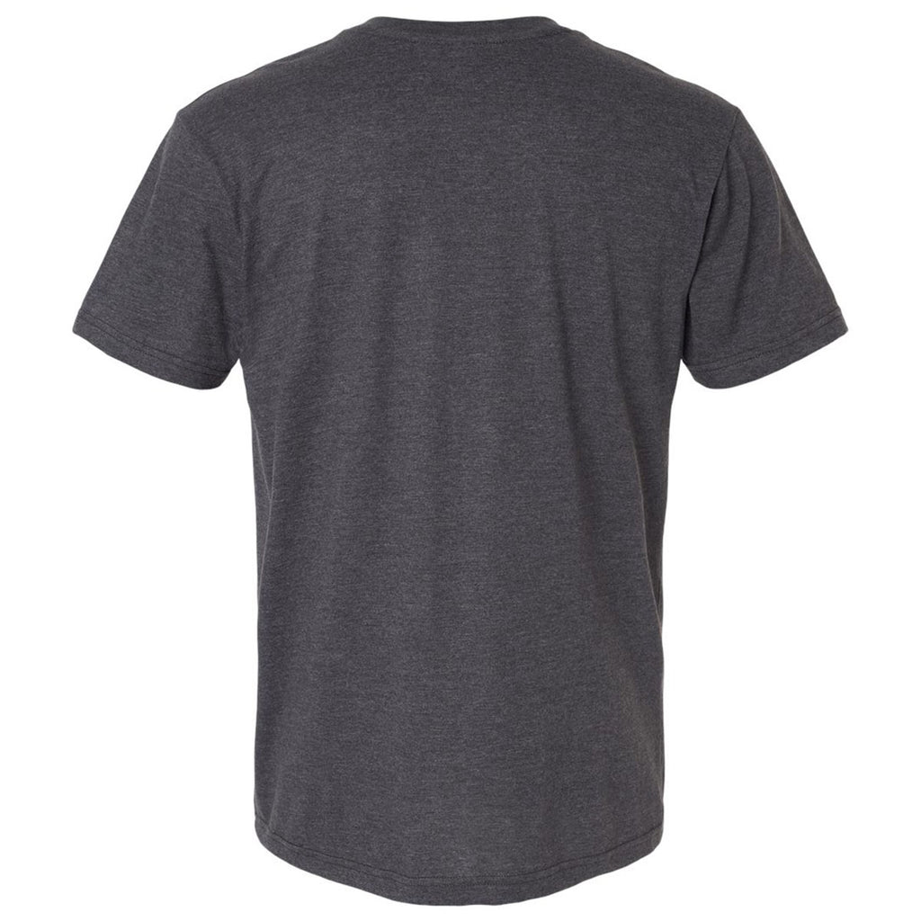 American Apparel Men's Heather Charcoal CVC Henley Tee