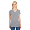 Threadfast Women's Grey Triblend Short-Sleeve V-Neck T-Shirt