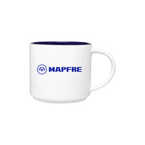 ETS White Monaco Ceramic Mug with Cobalt Blue Lining - 16oz