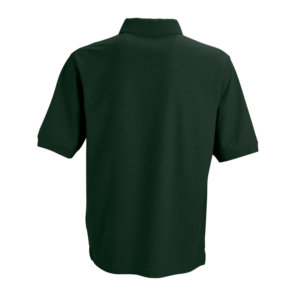 Vantage Men's Dark Forest Soft-Blend Double-Tuck Pique Polo