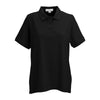 Vantage Women's Black Soft-Blend Double-Tuck Pique Polo