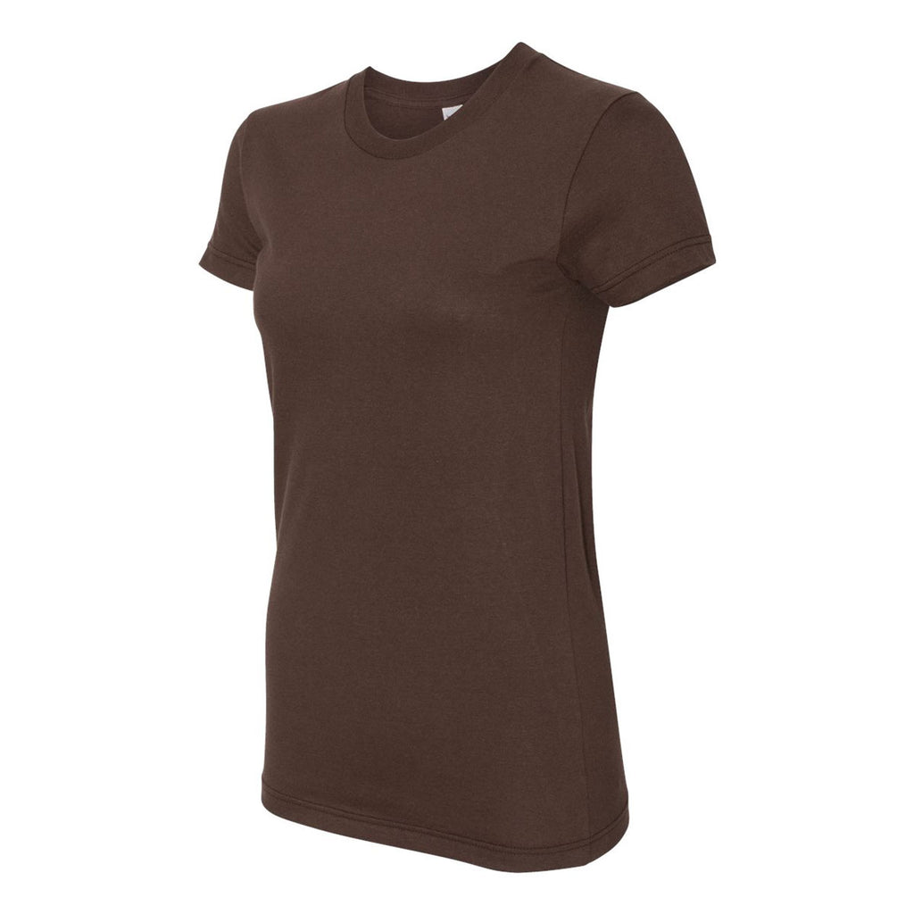 American Apparel Women's Brown Fine Jersey Short Sleeve T-Shirt