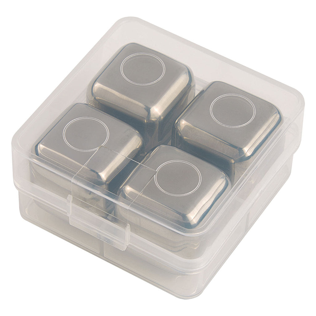 HIT Silver Stainless Steel Ice Cubes in Clear Case