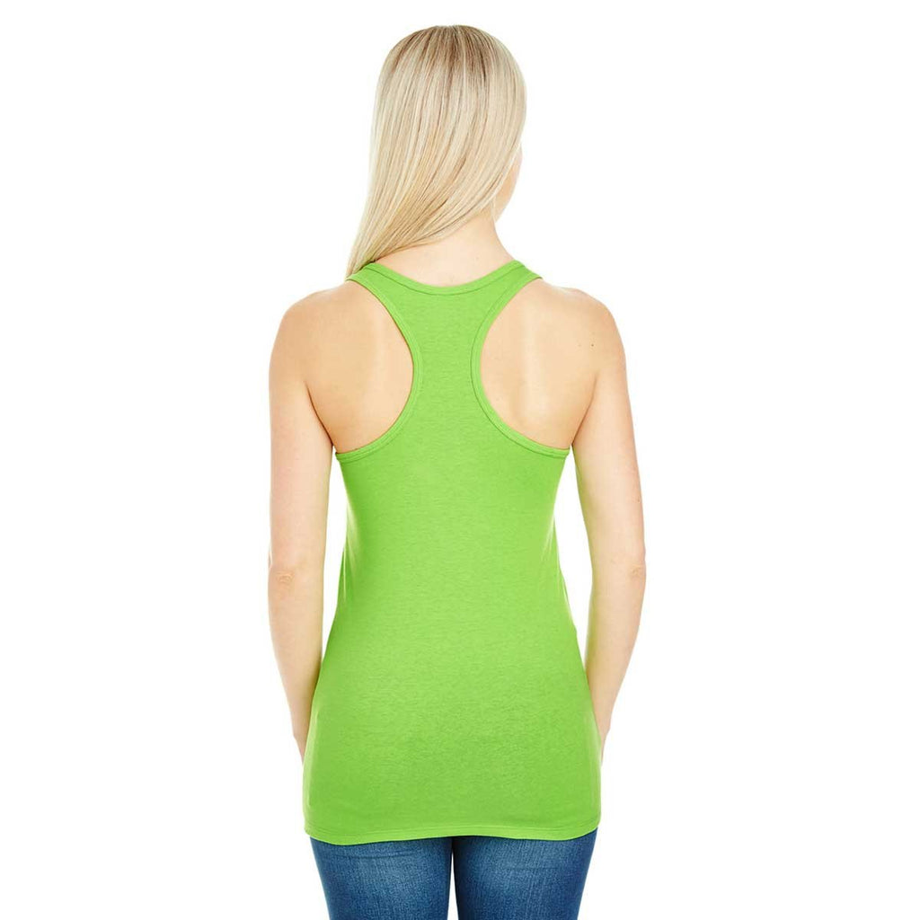 Threadfast Women's Active Green Spandex Performance Racer Tank