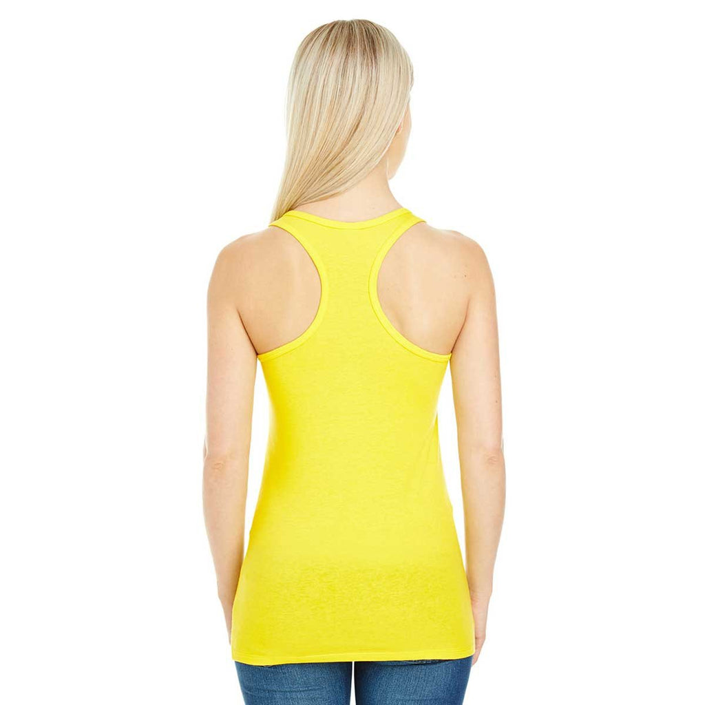 Threadfast Women's Active Yellow Spandex Performance Racer Tank