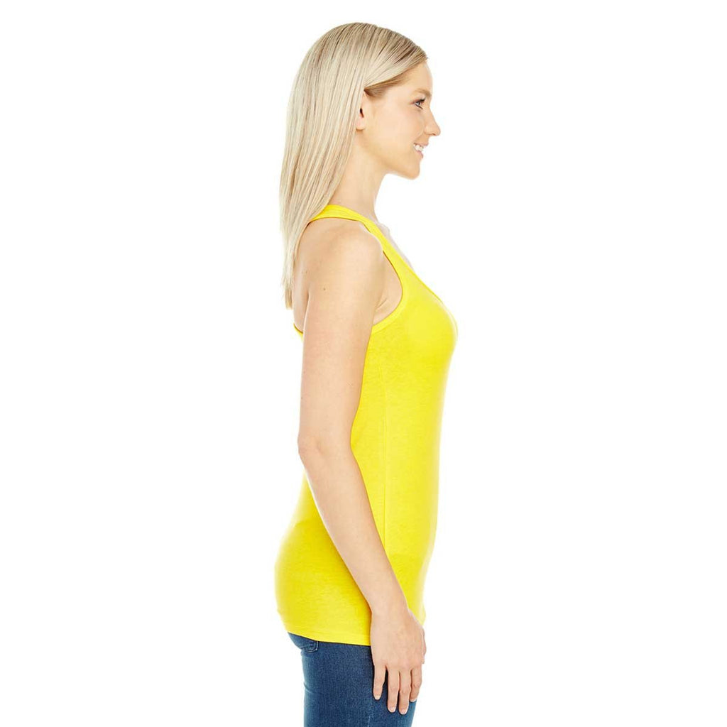 Threadfast Women's Active Yellow Spandex Performance Racer Tank