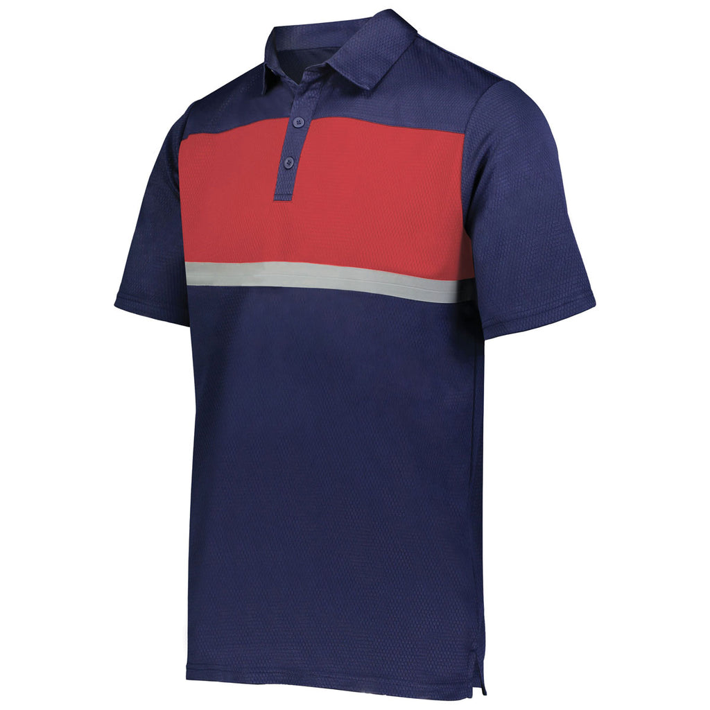 Holloway Men's Navy/Scarlet Prism Bold Polo