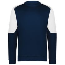 Holloway Men's Navy/White Momentum Team Fleece Crew