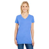 Threadfast Women's Blue Violet Pigment Dye Short-Sleeve V-Neck T-Shirt