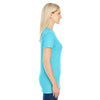 Threadfast Women's Lagoon Blue Pigment Dye Short-Sleeve V-Neck T-Shirt