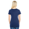 Threadfast Women's Navy Pigment Dye Short-Sleeve V-Neck T-Shirt