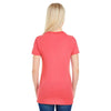 Threadfast Women's Red Pigment Dye Short-Sleeve V-Neck T-Shirt